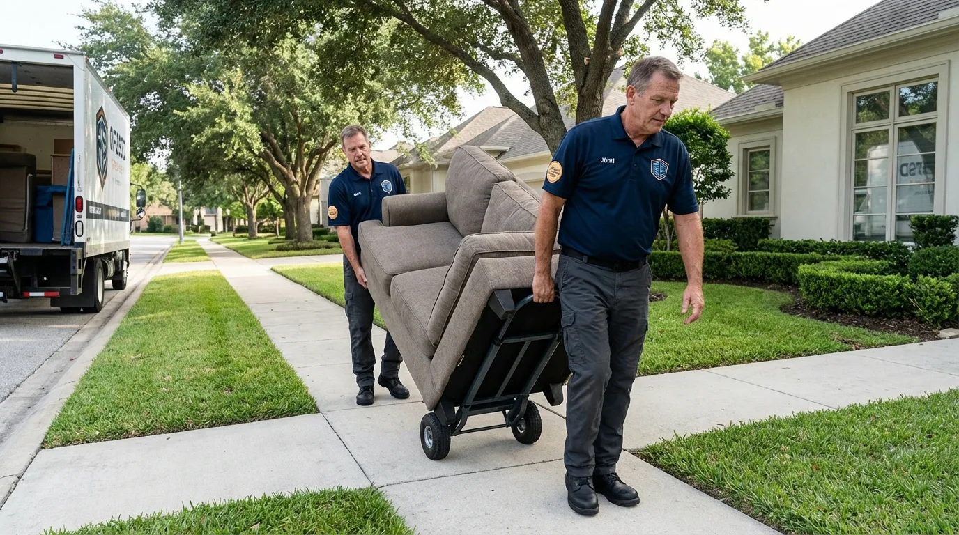 Local residential moving crew loading furniture in South Lake Tahoe, CA